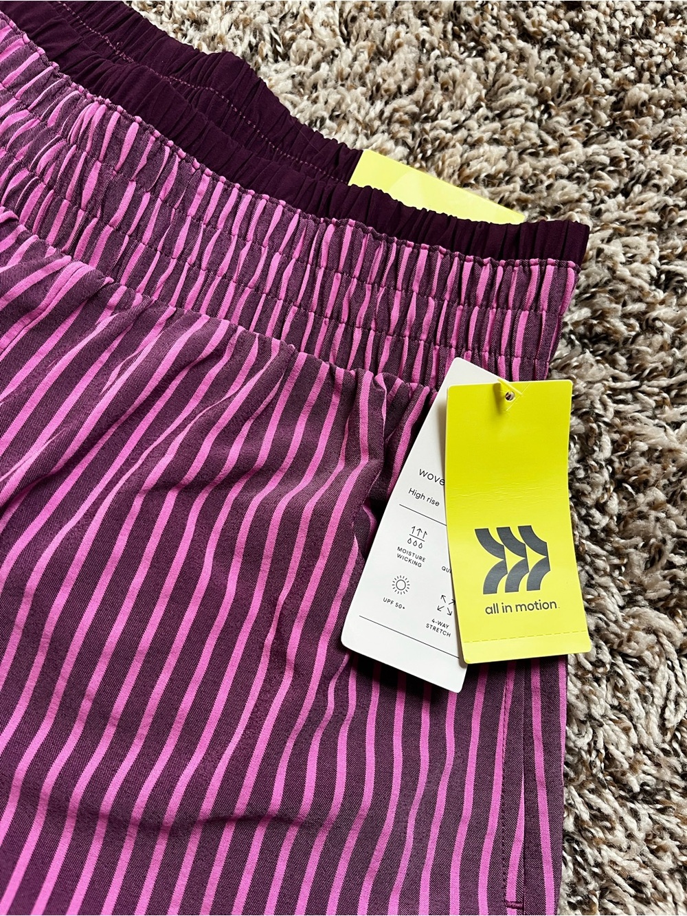 NWT Target All in Motion Women’s Active Light Travel Shorts | Dark Purple Stripe - Picture 7 of 11